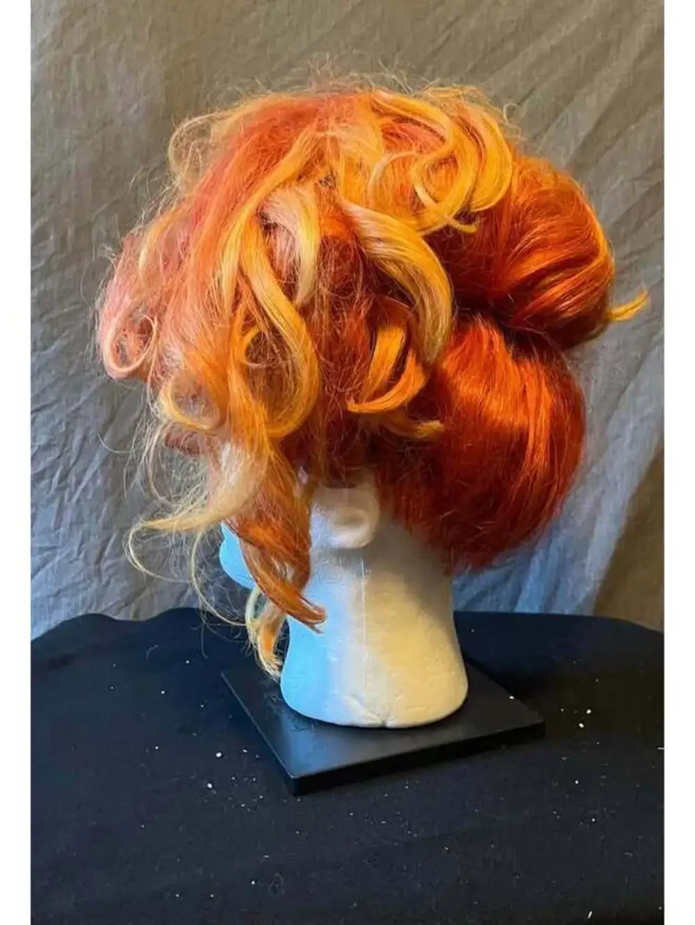 Stylized Orange and Red Lace Front Wig